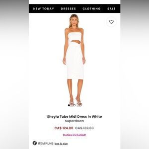 Superdown White Strapless Sheyla Dress